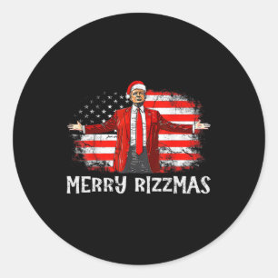 Funny Donald Trump Merry Christmas Xmas Pyjamas Ho Classic Round Sticker