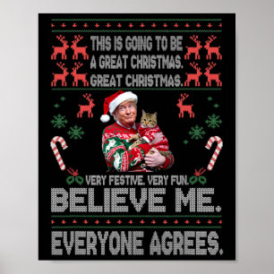 Funny Donald Trump Merry Christmas Xmas Pyjamas Ho Poster