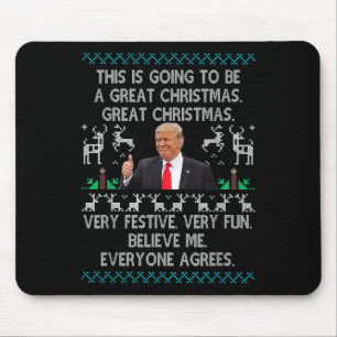 Funny Donald Trump Merry Christmas Xmas Pyjamas Mouse Mat