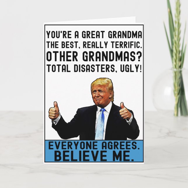 Funny Donald Trump Mother's Day Gift For Grandma Card (Front)