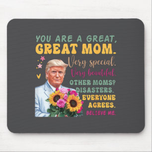 Funny Donald Trump Mothers Day Hold Flower Funny Q Mouse Mat