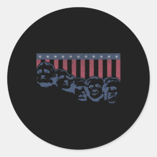 Funny Donald Trump Mount Rushmore American Flag 4t Classic Round Sticker