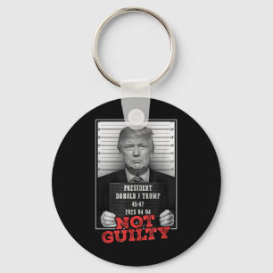 Funny Donald Trump Not Guilty Mug Shot, Free Key Ring