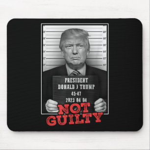 Funny Donald Trump Not Guilty Mug Shot, Free Mouse Mat