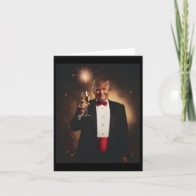 Funny Donald Trump Nye 2025 Party Make New Year Gr Card (Front)