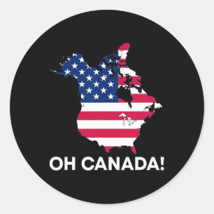 Funny Donald Trump Oh Canada 51st State Usa Americ Classic Round Sticker