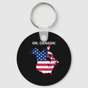 Funny Donald Trump Oh Canada Usa American Flag Key Ring