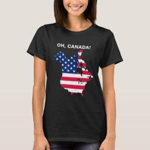 Funny Donald Trump Oh Canada Usa American Flag T-Shirt