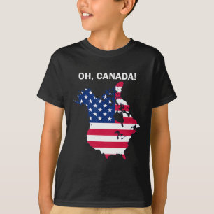 Funny Donald Trump Oh Canada Usa American Flag T-Shirt