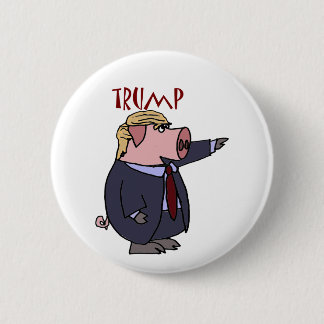 Funny Donald Trump Pig Political Cartoon 6 Cm Round Badge