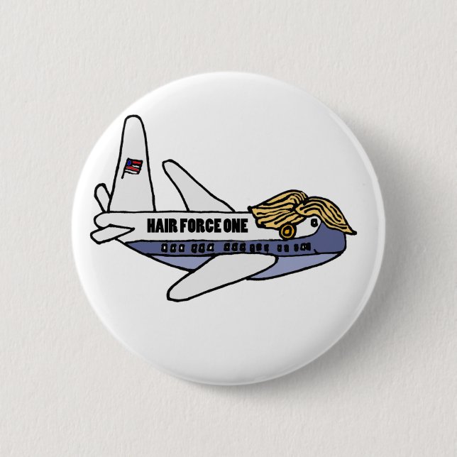 Funny Donald Trump Presidential Aeroplane 6 Cm Round Badge (Front)