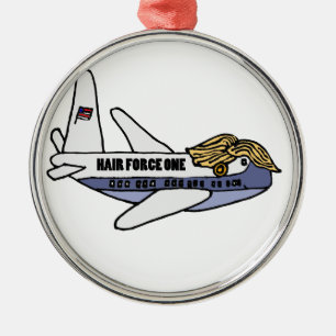 Funny Donald Trump Presidential Aeroplane Metal Tree Decoration