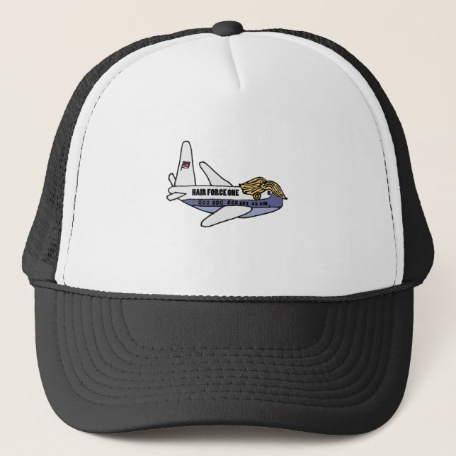 Funny Donald Trump Presidential Aeroplane Trucker Hat (Front)