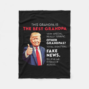 Funny Donald Trump Quote For Conservative Grandpa Fleece Blanket