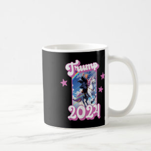 Funny Donald Trump Riding An Unicorn. Pink Trump Coffee Mug