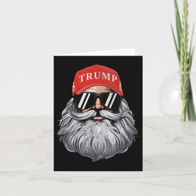 Funny Donald Trump Santa Claus Christmas Holiday 4 Card (Front)
