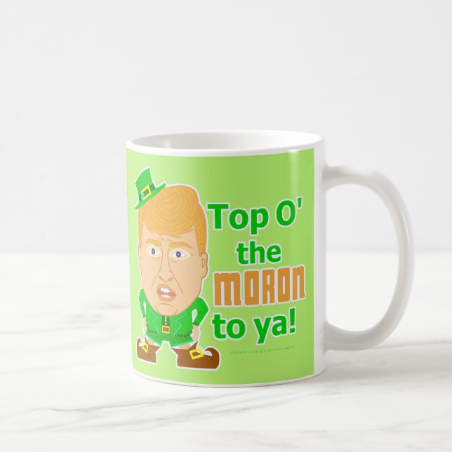 Funny Donald Trump St Patricks Day Leprechaun Coffee Mug (Right)