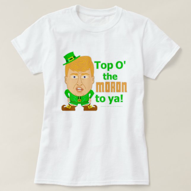 Funny Donald Trump St Patricks Day Leprechaun T-Shirt (Design Front)