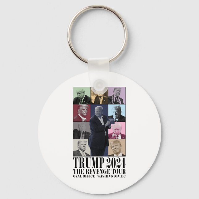 Funny Donald Trump The Revenge Tour Ultra Mega Tou Key Ring (Front)