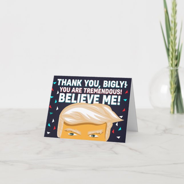 Funny Donald Trump Themed Thank You Card (Front)