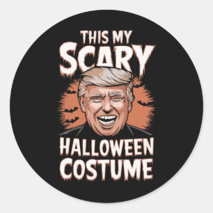 Funny Donald Trump This Is My Scary Halloween Cost Classic Round Sticker