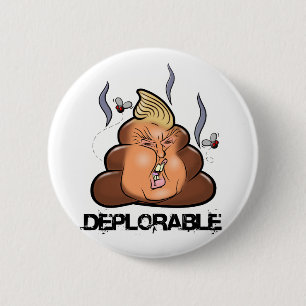 Funny Donald Trump - Trumpy-Poo Poo Emoji Icon 6 Cm Round Badge