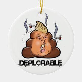 Funny Donald Trump - Trumpy-Poo Poo Emoji Icon Ceramic Tree Decoration
