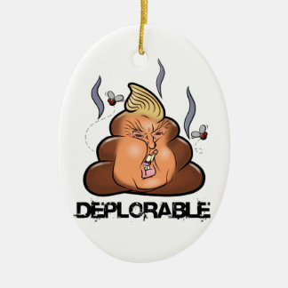 Funny Donald Trump - Trumpy-Poo Poo Emoji Icon Ceramic Tree Decoration