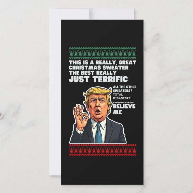 Funny Donald Trump Ugly Christmas Sweater Parody (Front)