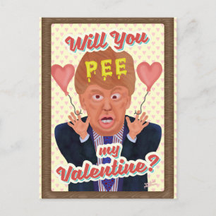 Funny Donald Trump Valentine's Day Pee Tape Joke Holiday Postcard