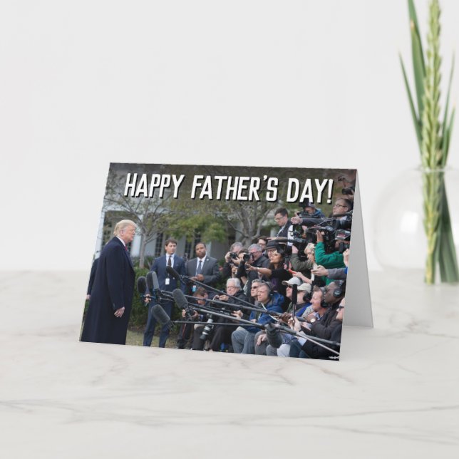 Funny Donald Trump vs Media Father's Day Holiday Card (Front)