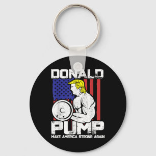 Funny Donald Trump Weight Lifting Workout Gym Key Ring