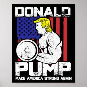 Funny Donald Trump Weight Lifting Workout Gym  Poster