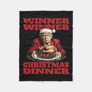 Funny Donald Trump Winner Winner Christmas Dinner Fleece Blanket