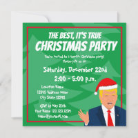 Funny Donald Trump with Santa hat Christmas party