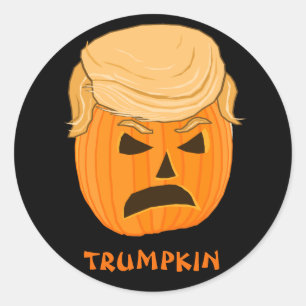 Funny Donald Trumpkin Pumpkin Jack-o-lantern Classic Round Sticker