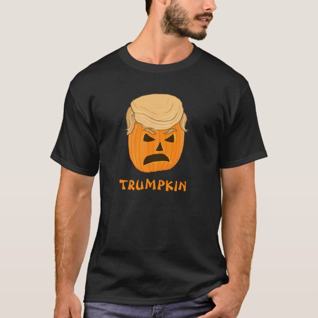 Funny Donald Trumpkin Pumpkin Jack-o-lantern T-Shirt (Front)