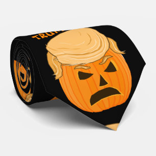 Funny Donald Trumpkin Pumpkin Jack-o-lantern Tie