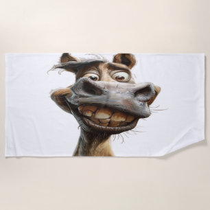 funny donkey art design beach towel