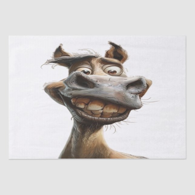 Funny donkey art design tissue paper (Front)