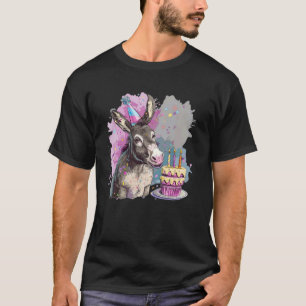 Funny Donkey Birthday Costume for Horses and Cakes T-Shirt