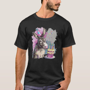 Funny Donkey Birthday Costume for Horses and Cakes T-Shirt