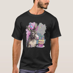 Funny Donkey Birthday Costume for Horses and Cakes T-Shirt