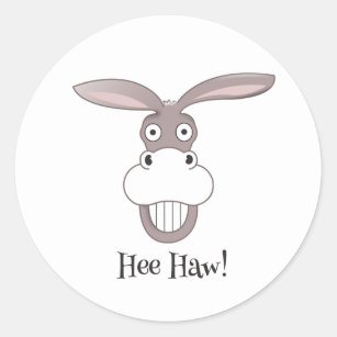 Funny Donkey Face Cartoon Sticker