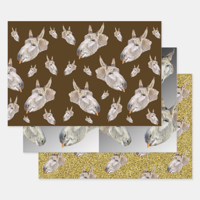 Funny Donkey, Gift Wrapping Sheets, Paper Sheet (Set)