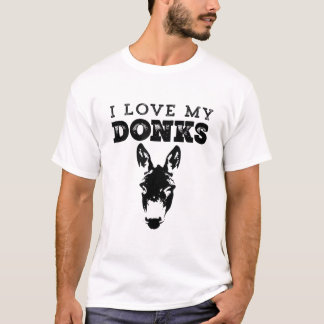 Funny Donkey Mum or Dad Design - I Love My Donks  T-Shirt