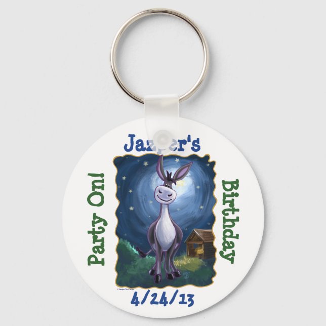 Funny Donkey Personalised Party Favour Key Chain (Front)