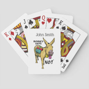Funny donkey says no! playing cards
