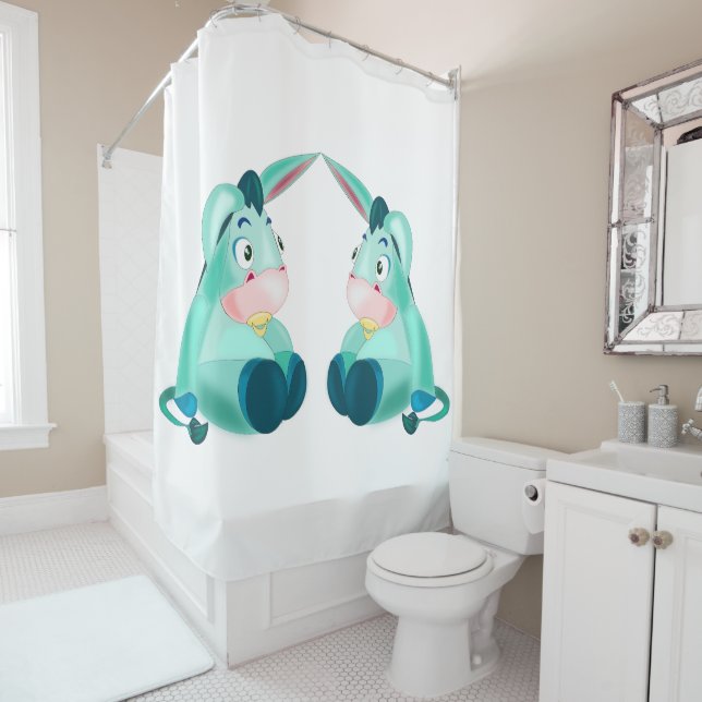 Funny Donkey Shower Curtain (In Situ)