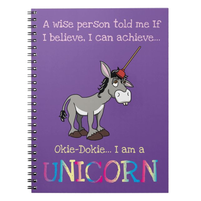 Funny Donkey Unicorn Notebook (Front)